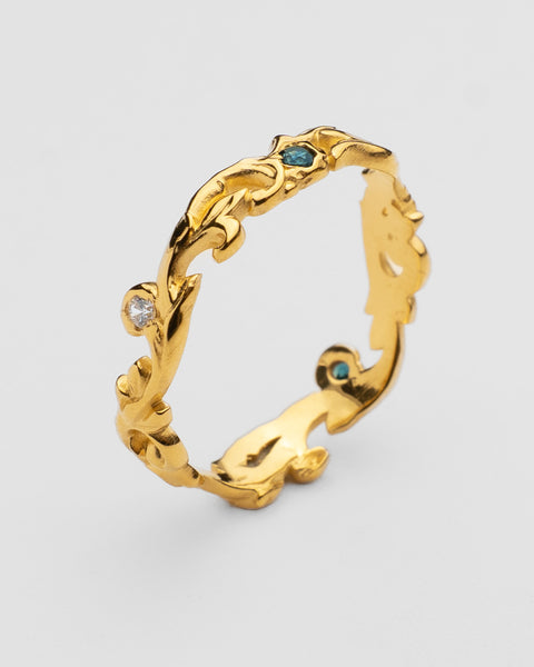 Acanthus Sapphire Band | GOLD | Lou Jewellery
